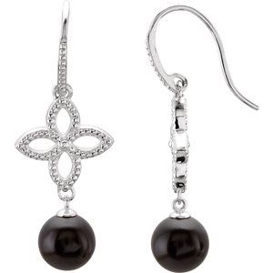 Sterling Silver Natural Black Onyx Earrings