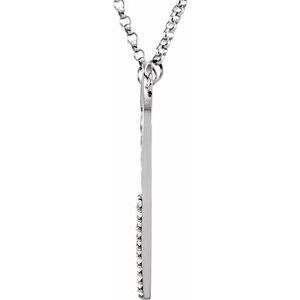 14K White Gold 1/10 CTW Natural Diamond "Mom" Heart 17" Necklace