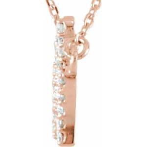 14K Rose Gold 1/5 CTW Natural Diamond Crown 16" Necklace