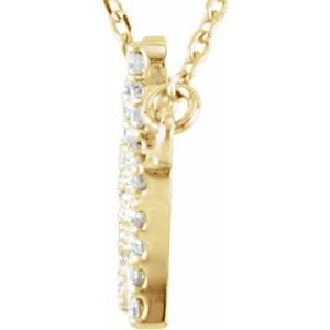 14K Yellow Gold 1/5 CTW Natural Diamond Crown 16" Necklace