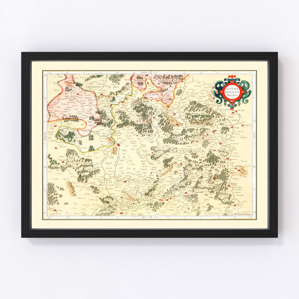 Vintage Map of Lorraine France, 1623
