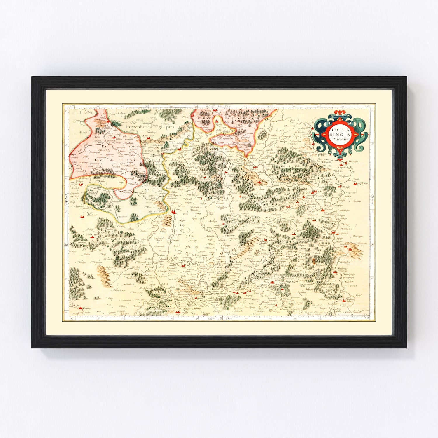 Vintage Map of Lorraine France, 1623