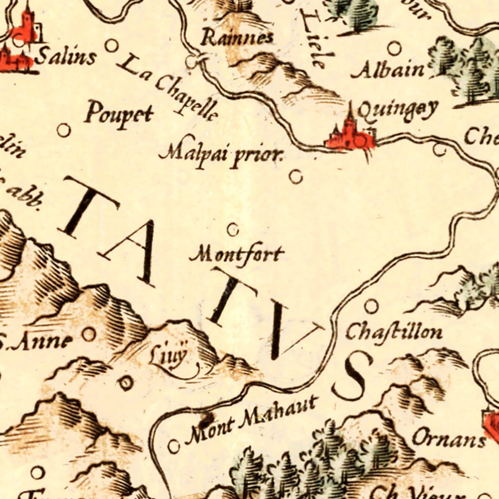 Vintage Map of Burgundy France, 1623