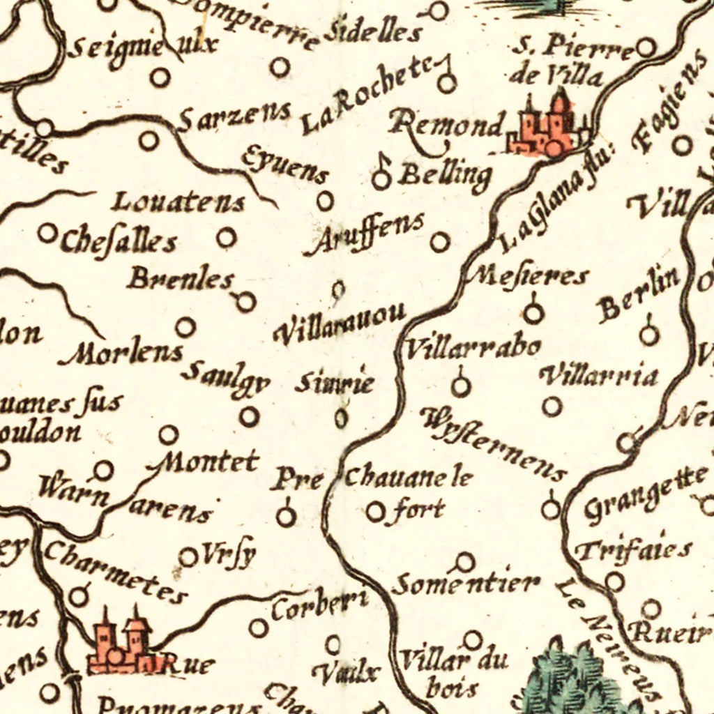 Vintage Map of Switzerland (Das Wiflispurgergou), 1623