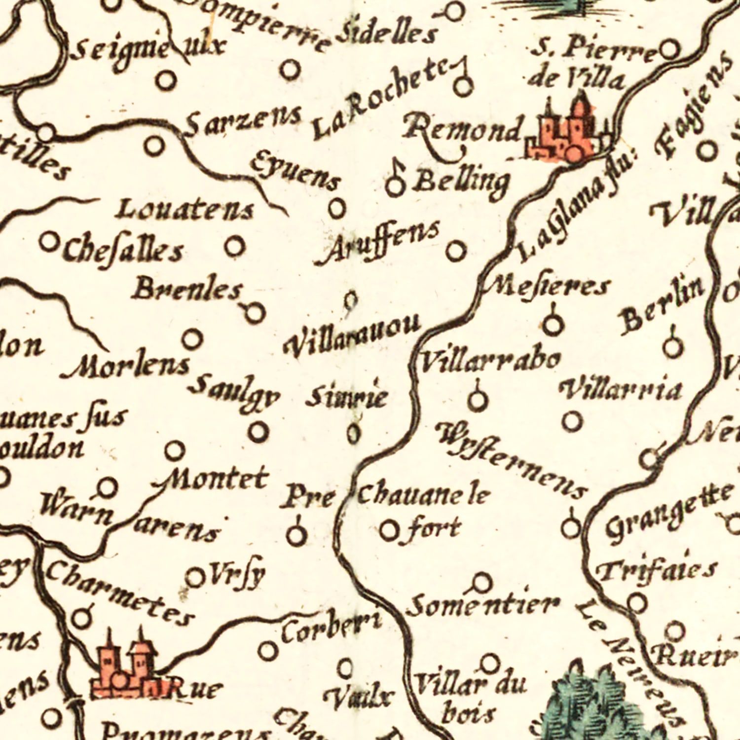 Vintage Map of Switzerland (Das Wiflispurgergou), 1623