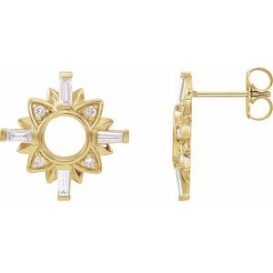 14K Yellow Gold 1/2 CTW Natural Diamond Earrigs