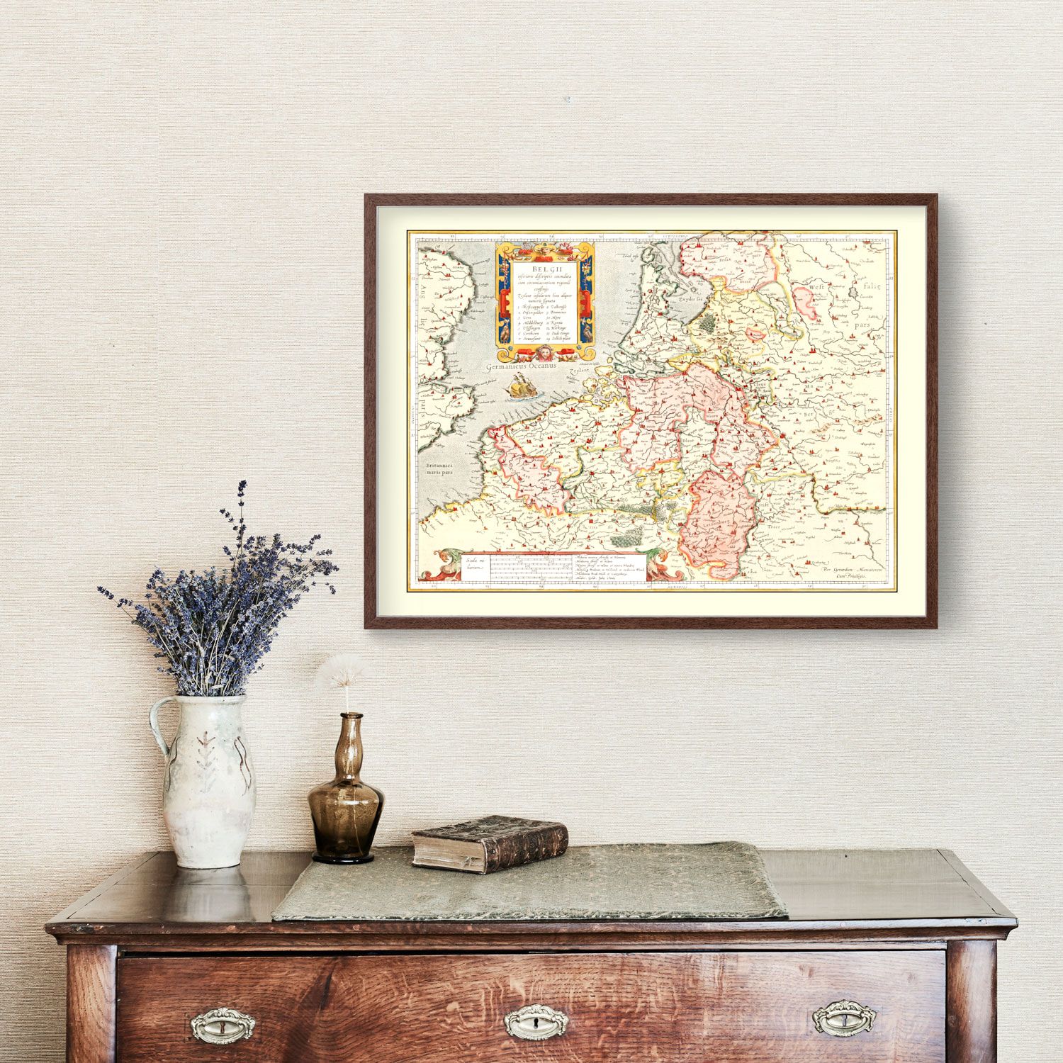 Vintage Map of Belgium 1623