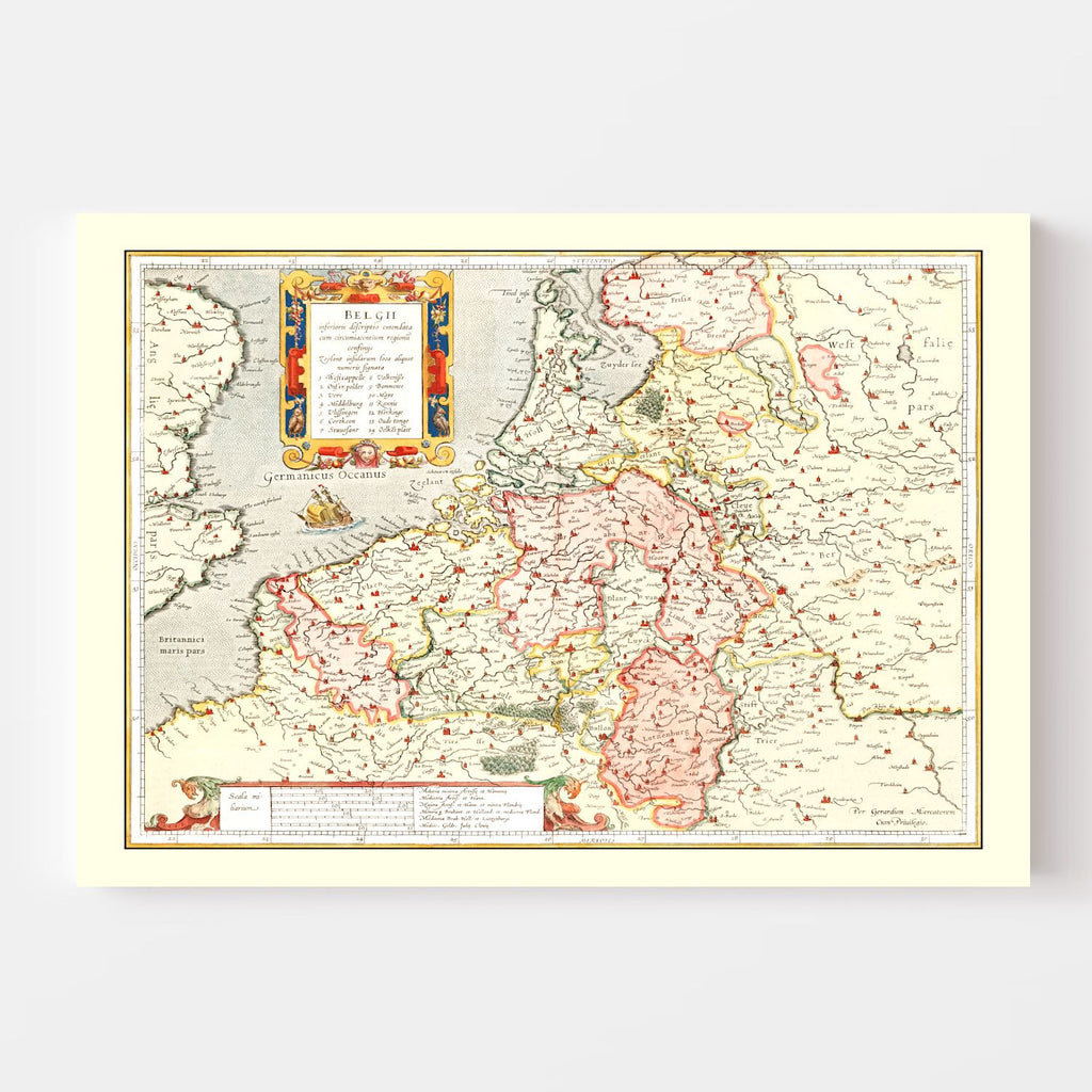 Vintage Map of Belgium 1623