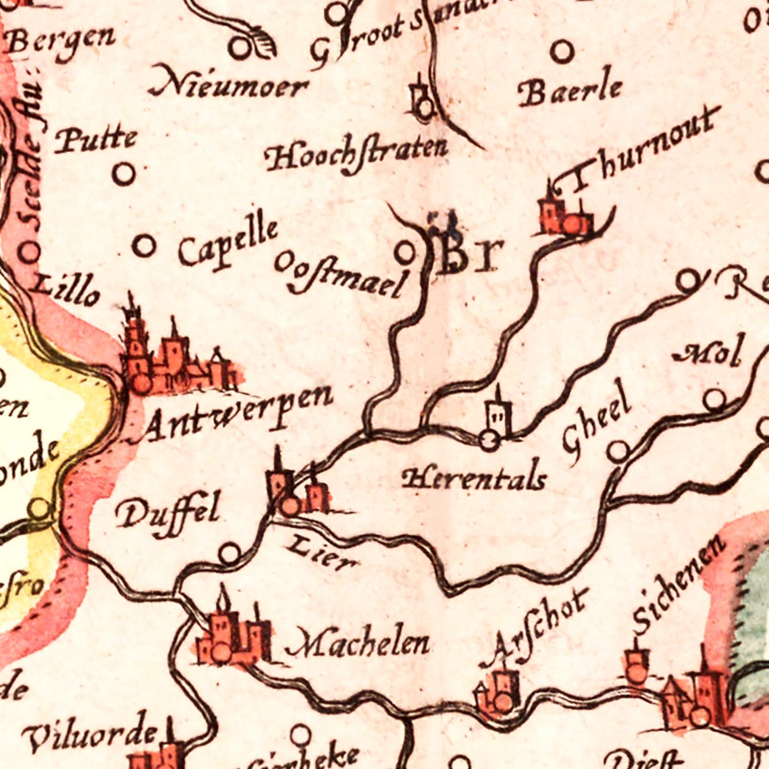 Vintage Map of Belgium 1623