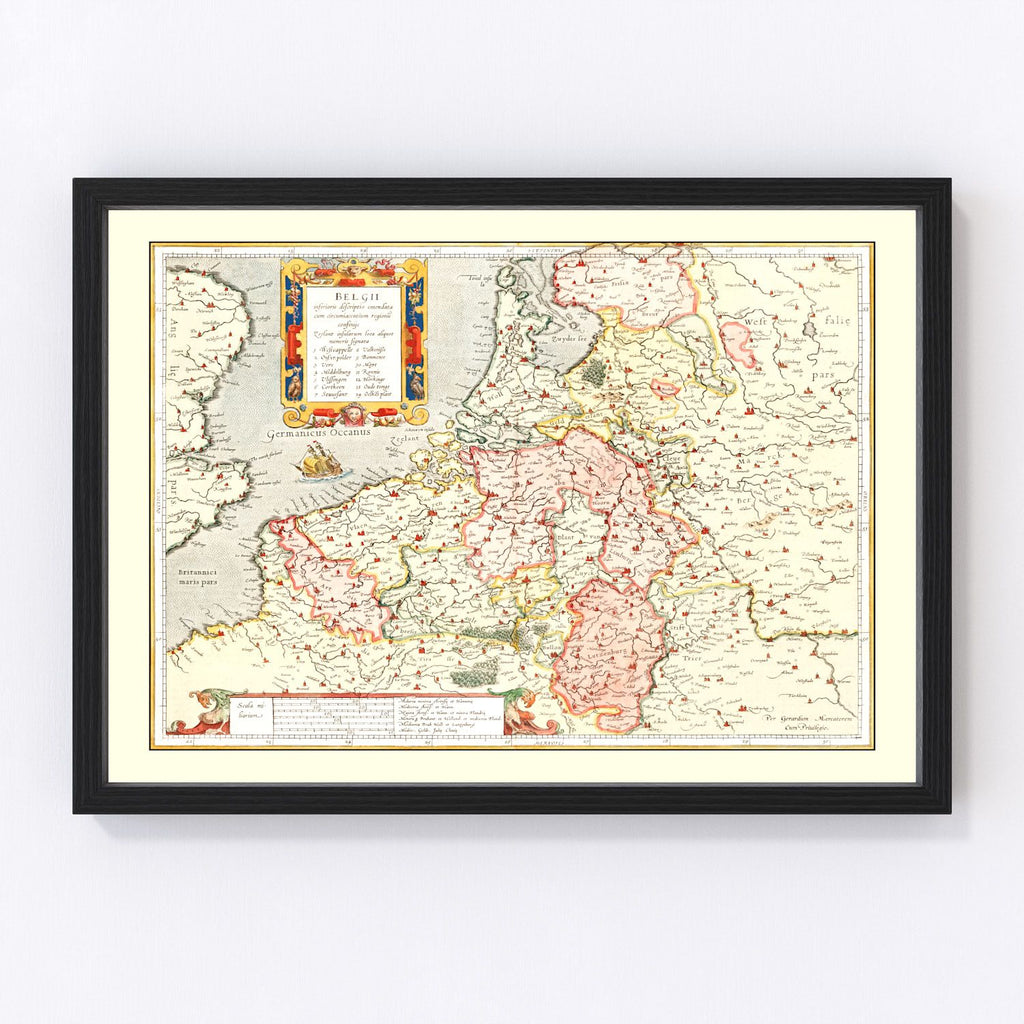 Vintage Map of Belgium 1623