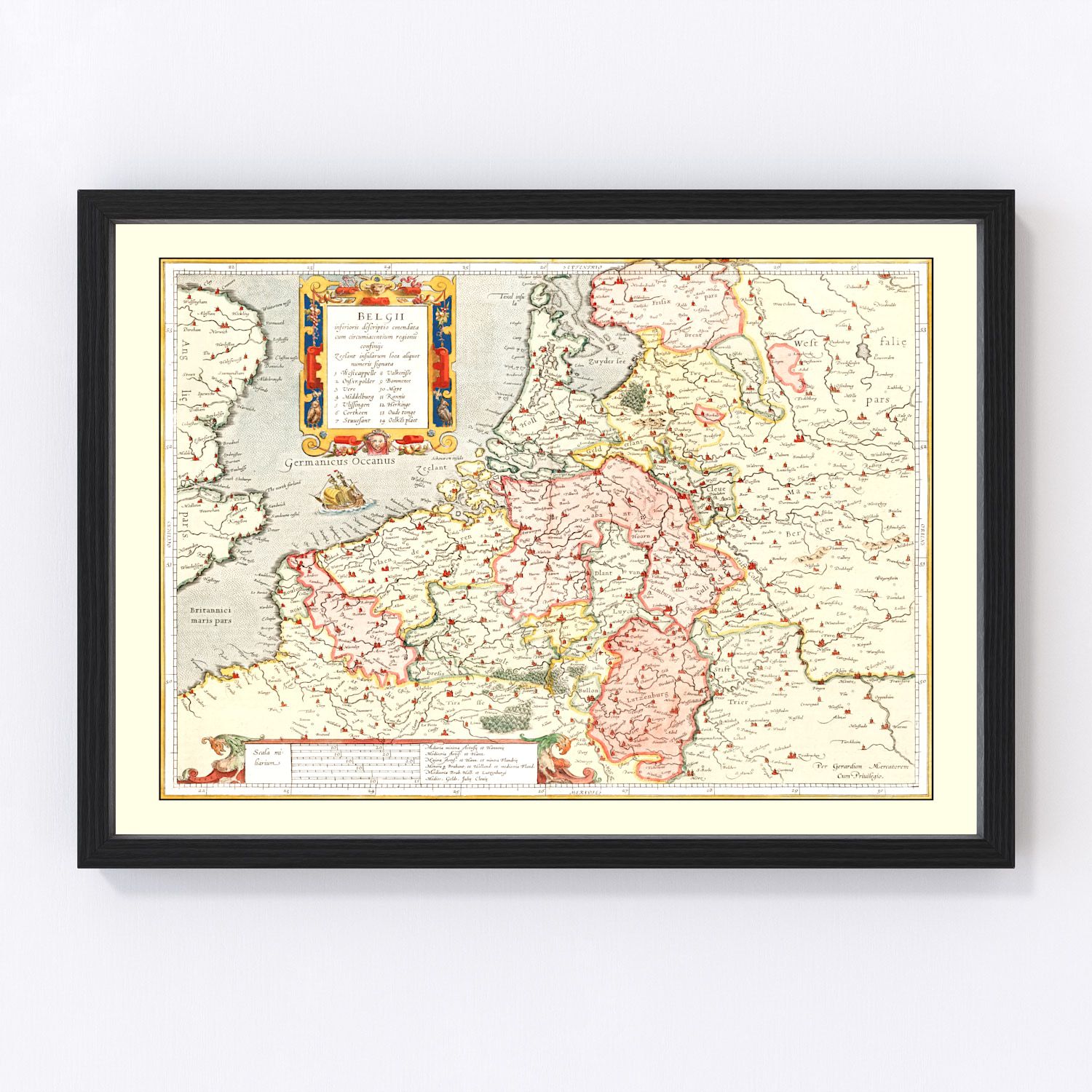 Vintage Map of Belgium 1623