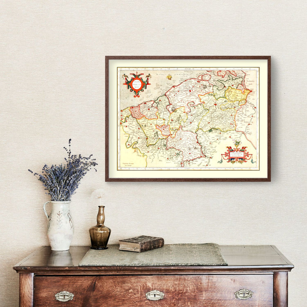 Vintage Map of Flanders 1623