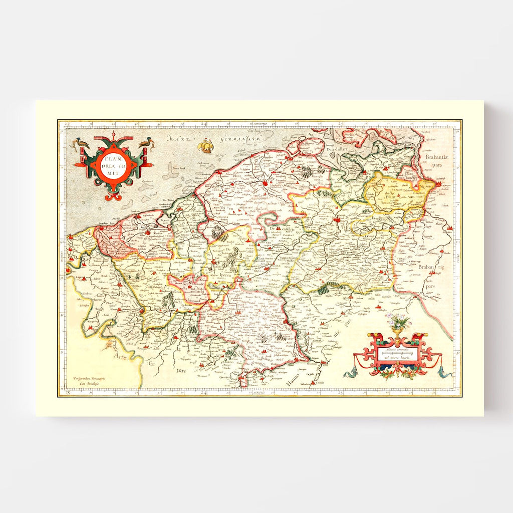 Vintage Map of Flanders 1623