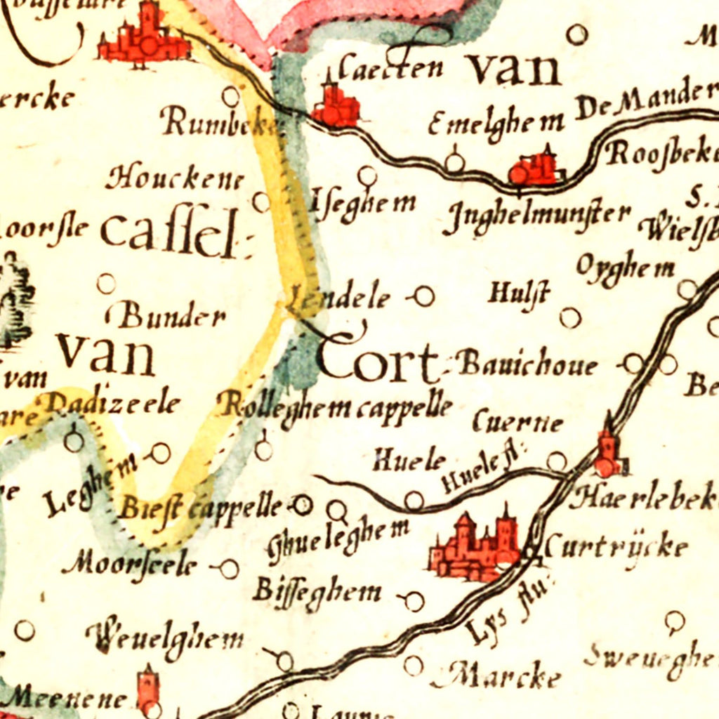 Vintage Map of Flanders 1623