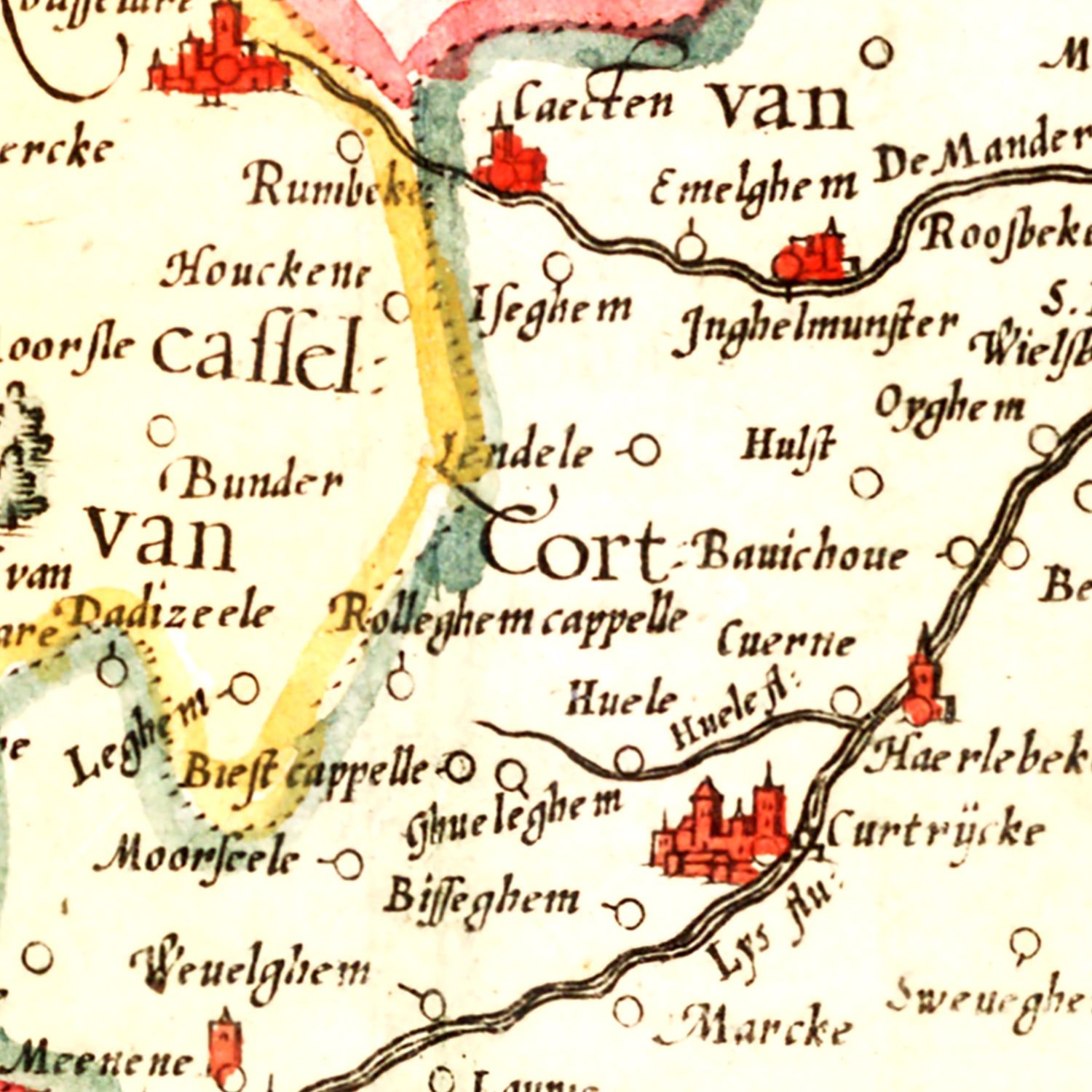Vintage Map of Flanders 1623