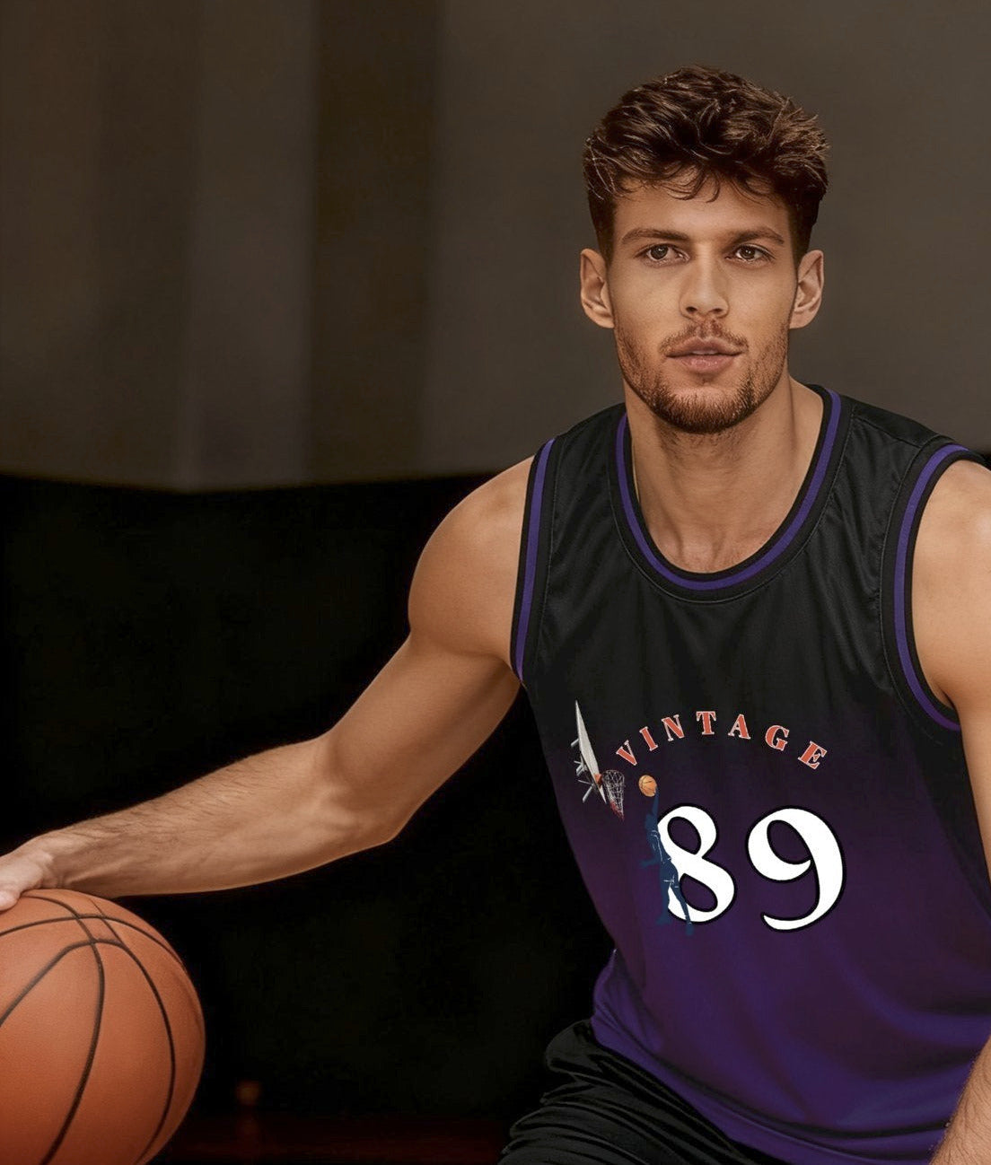 Vintage 89 Adult Purple Basketball Jersey | Ships From USA