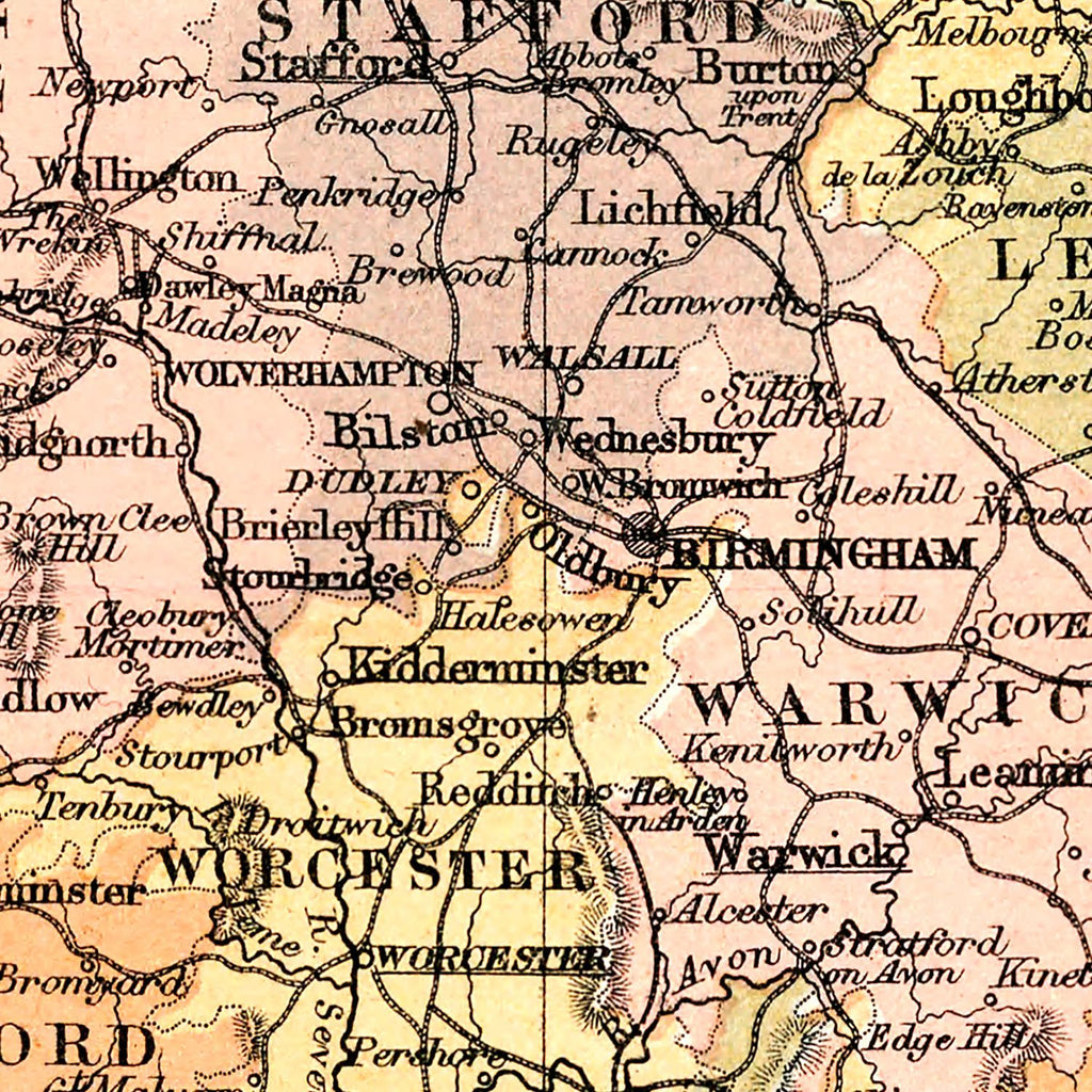 Vintage Map of England & Wales 1871