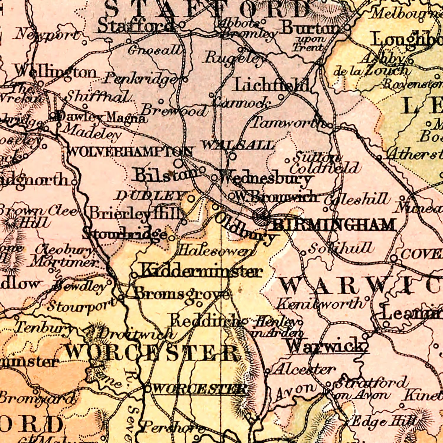 Vintage Map of England & Wales 1871