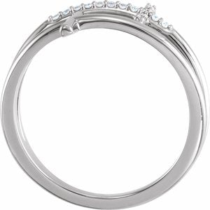 Platinum .06 CTW Natural Diamond Sideways Cross Ring