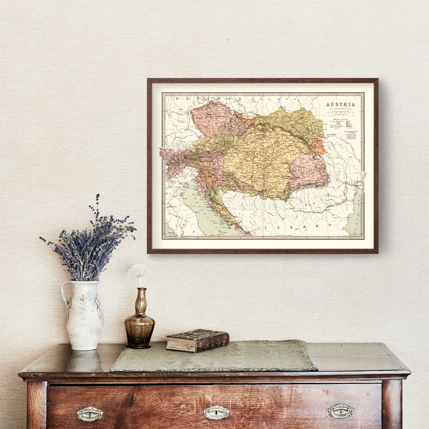 Vintage Map of Austria 1871