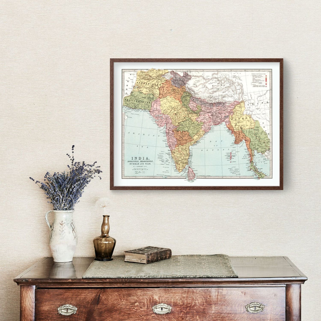 Vintage Map of India 1871