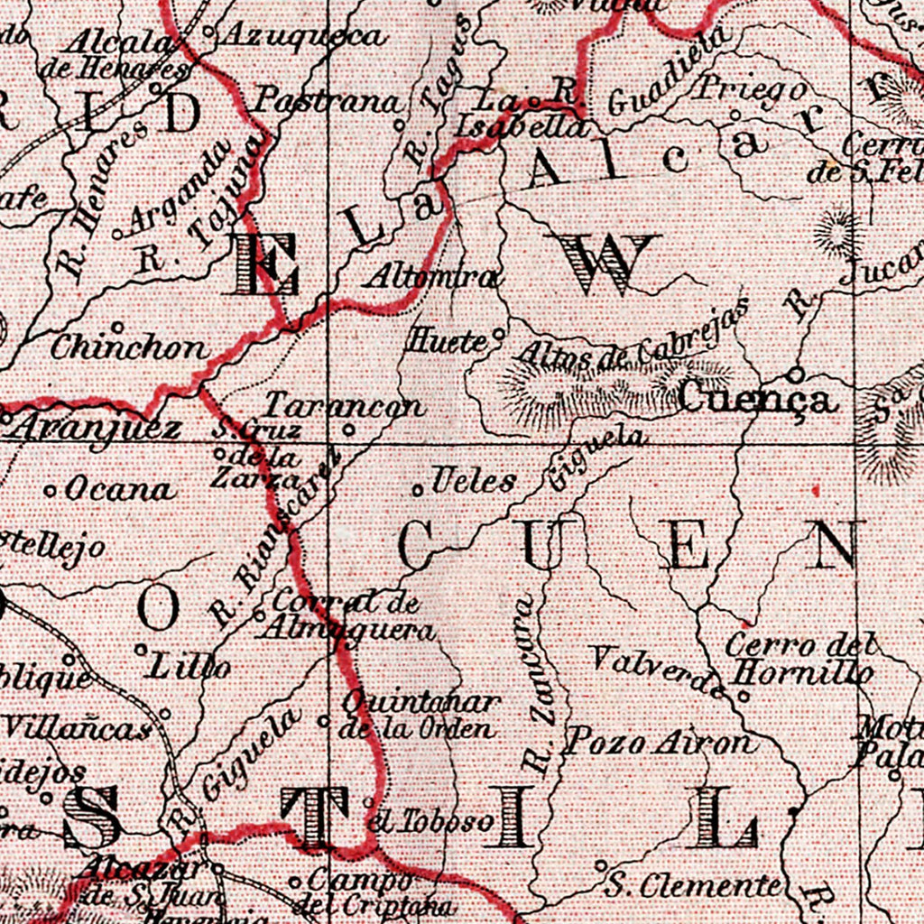 Vintage Map of Spain & Portugal 1871