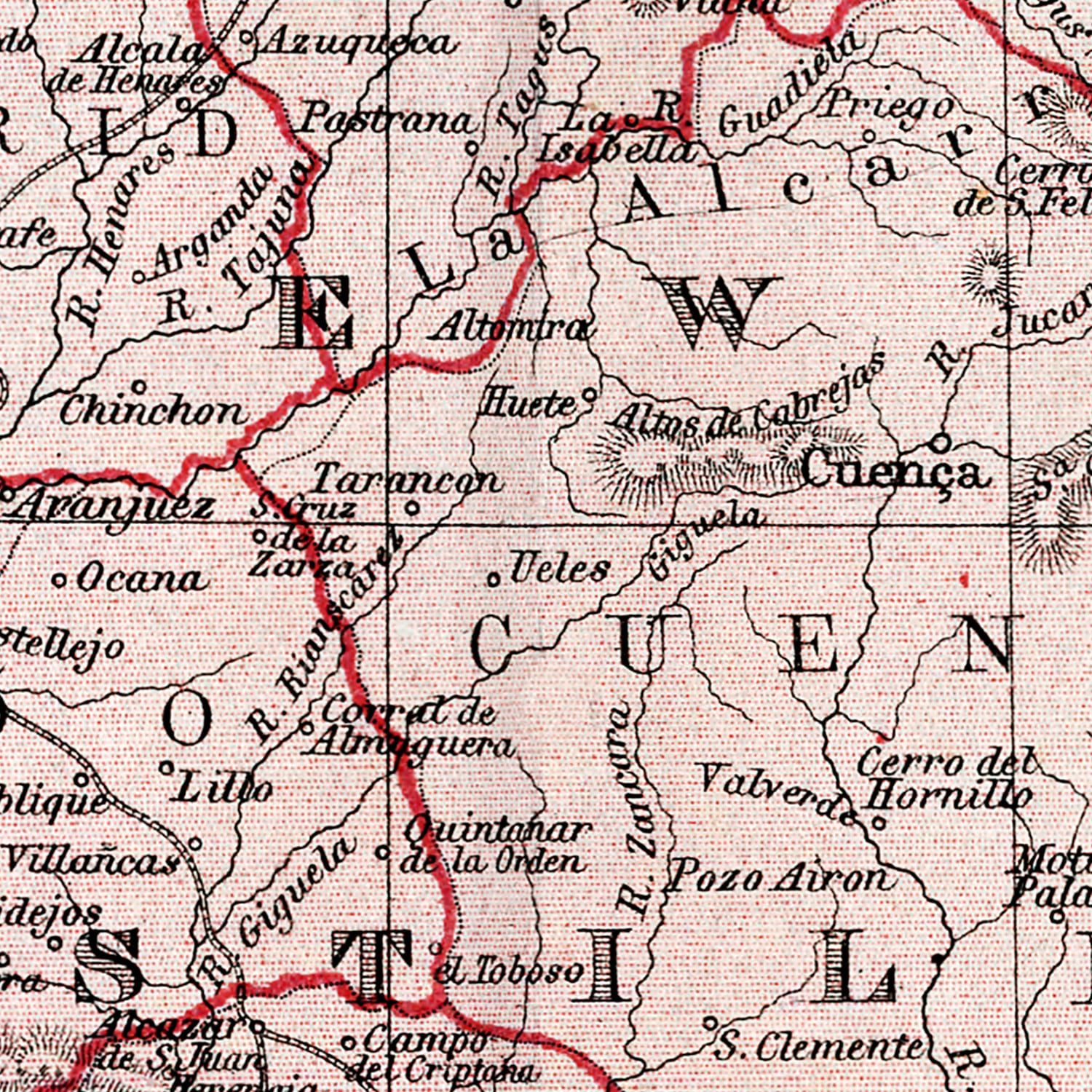 Vintage Map of Spain & Portugal 1871