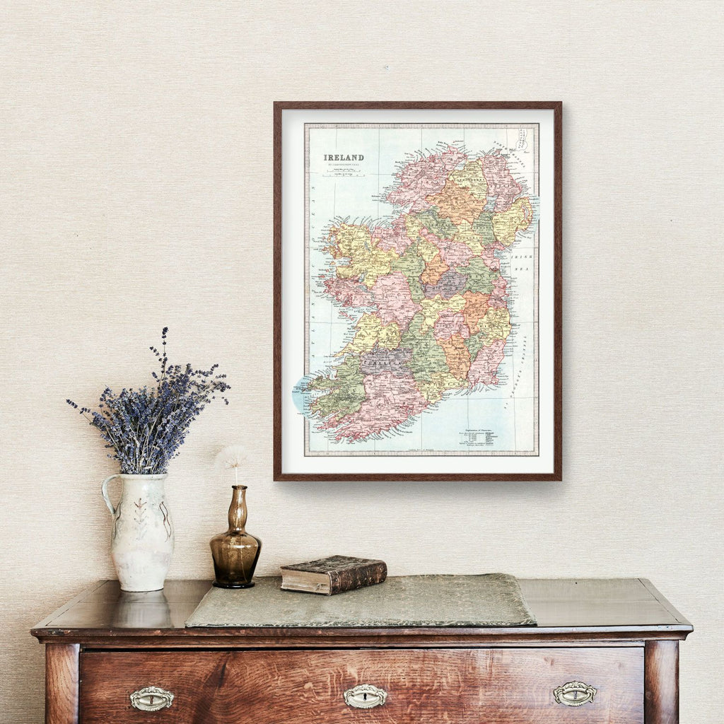 Vintage Map of Ireland 1871