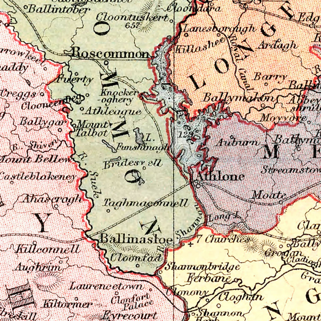 Vintage Map of Ireland 1871