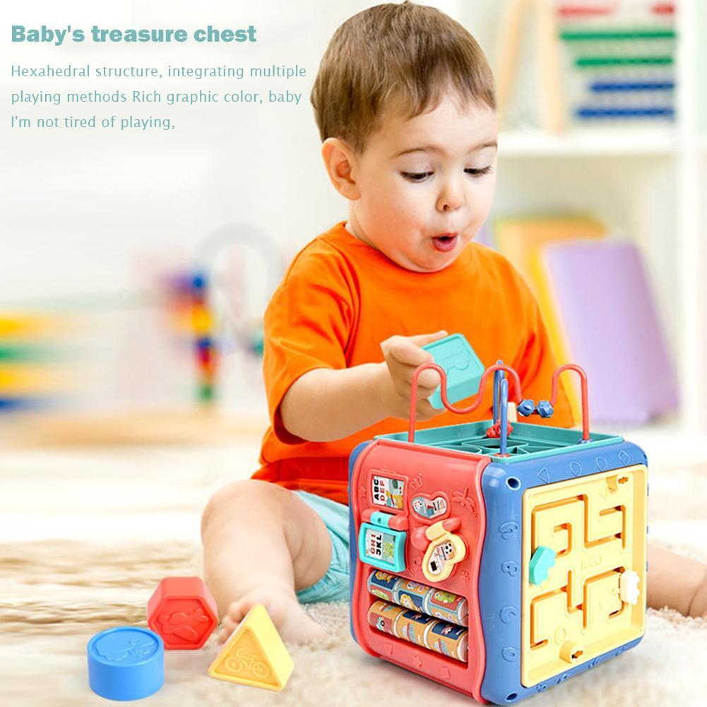 Montessori Hexahedron Toy – 6-Sided Educational Activity Box