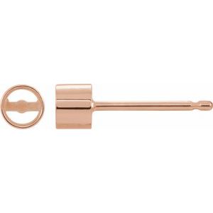 14K Rose Gold 10 mm Round Bezel-Set Earring Mounting