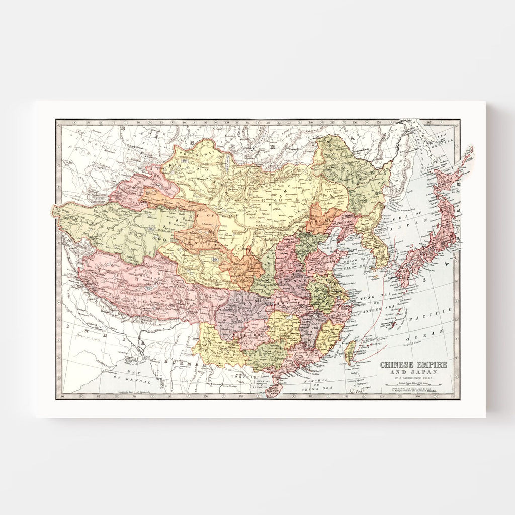 Vintage Map of China & Japan 1871