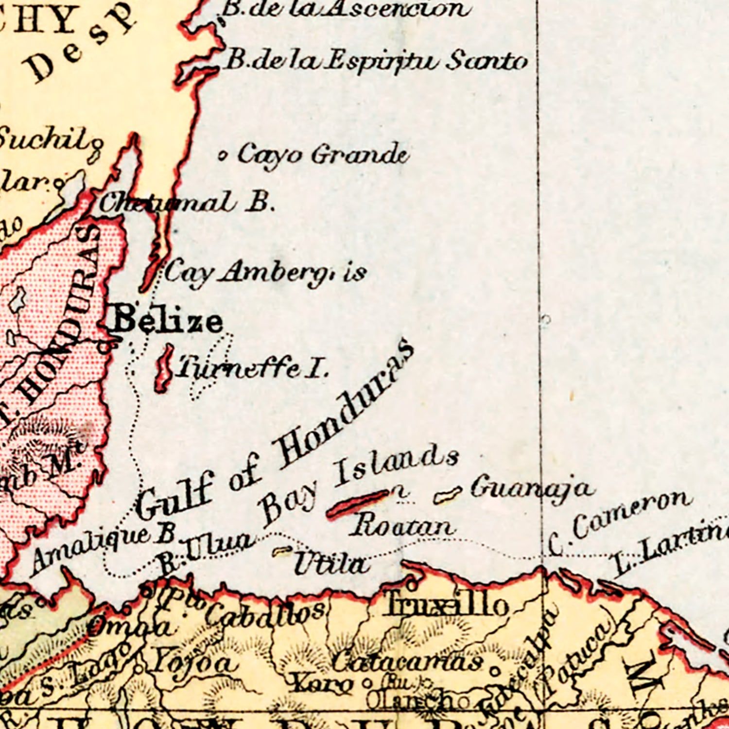 Vintage Map of West Indies, Mexico & Central America 1871