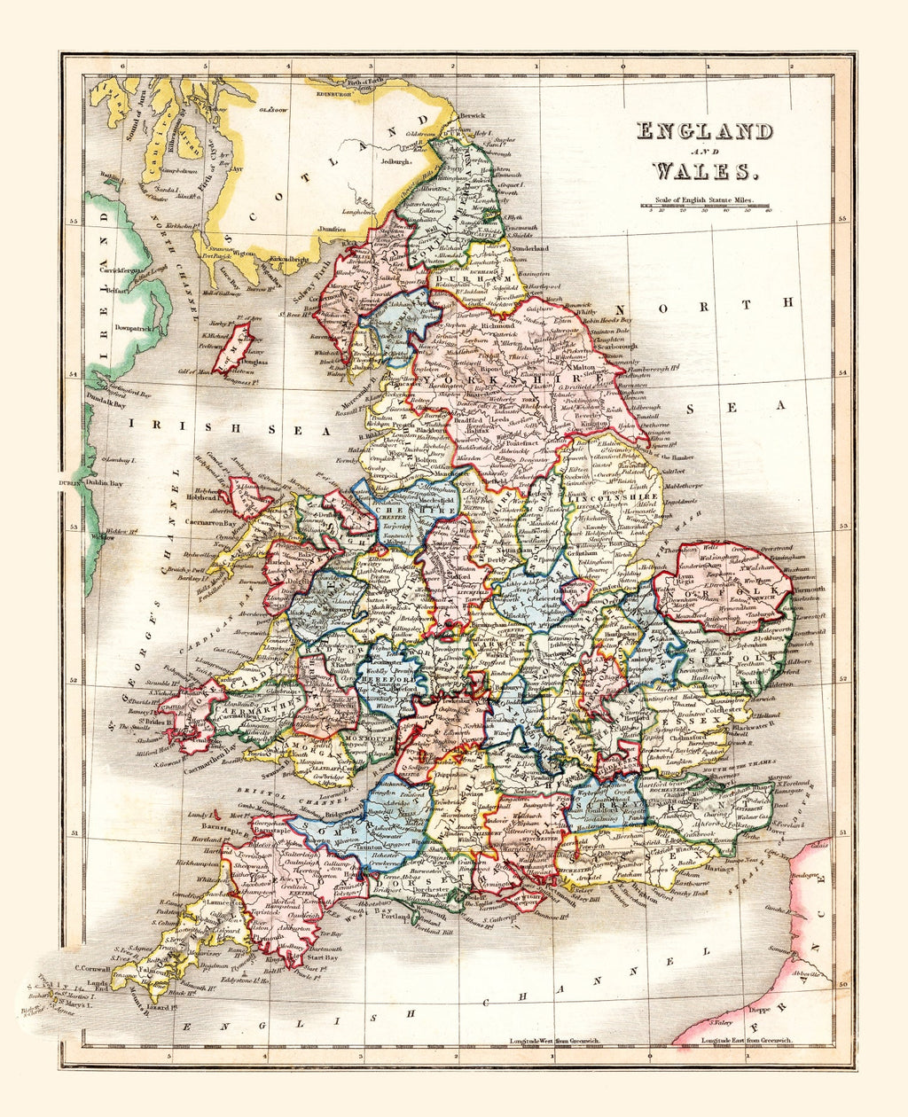 Vintage Map of England & Wales 1832