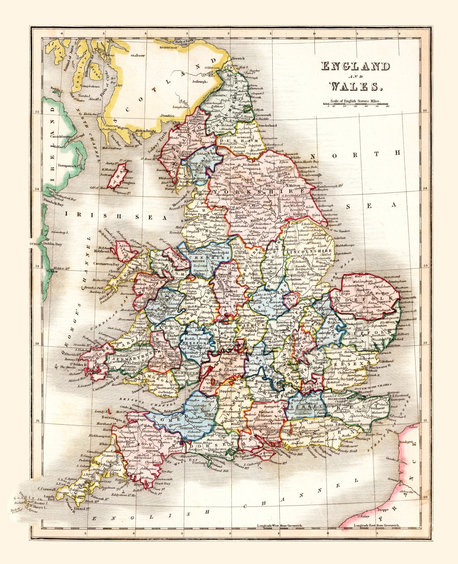 Vintage Map of England & Wales 1832