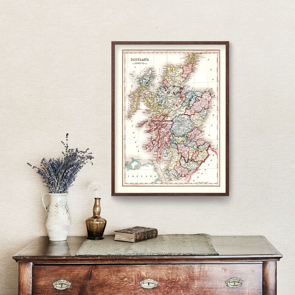 Vintage Map of Scotland 1832