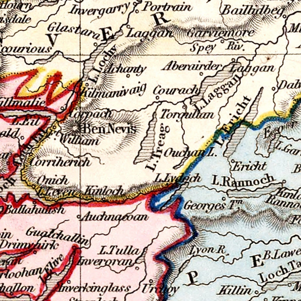 Vintage Map of Scotland 1832