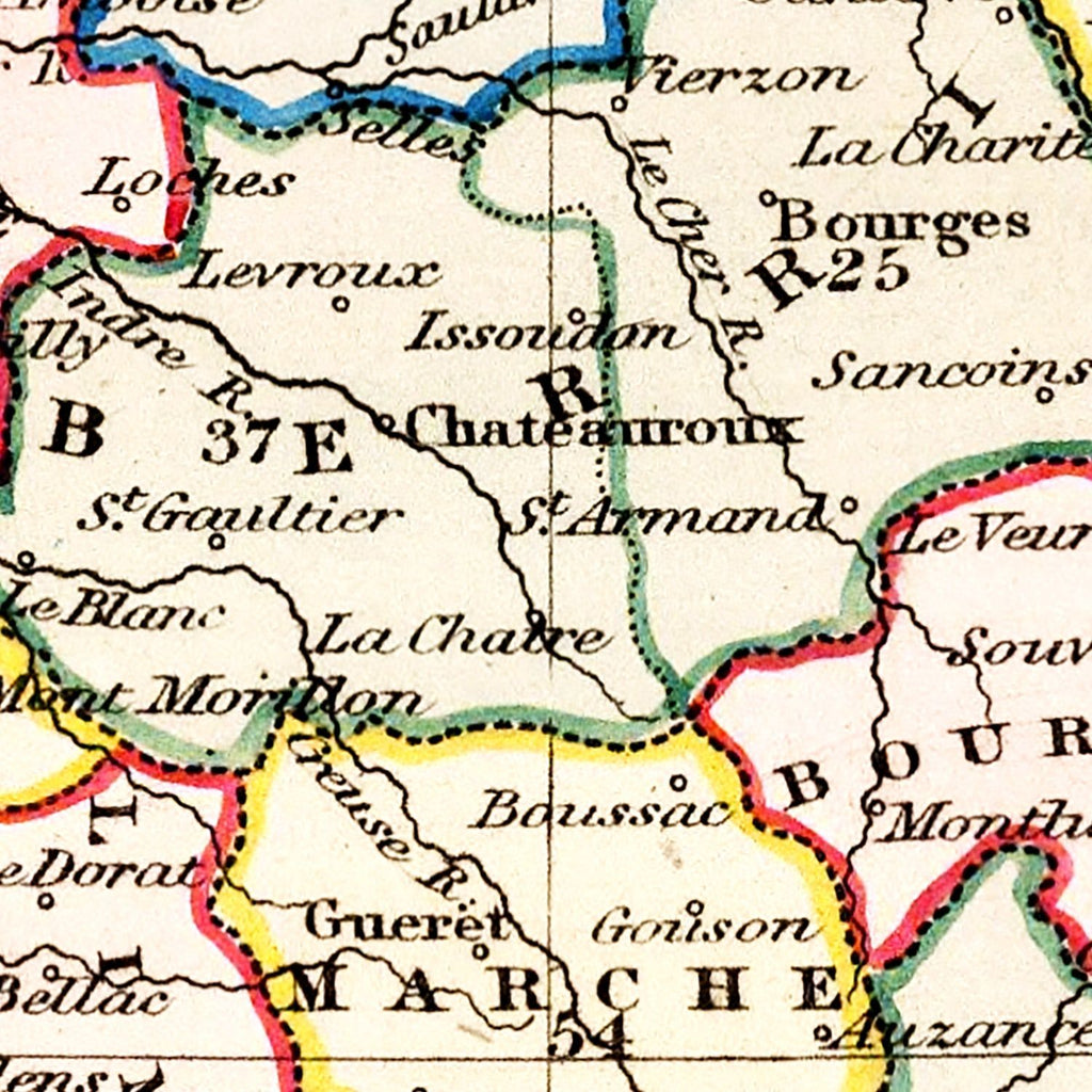 Vintage Map of France 1832