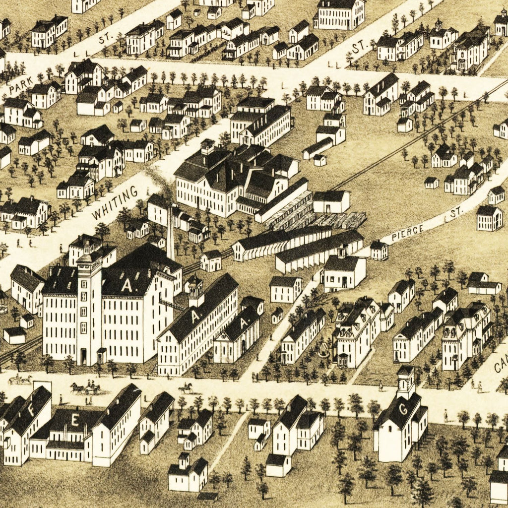 Vintage Map of Plainville, Connecticut 1878