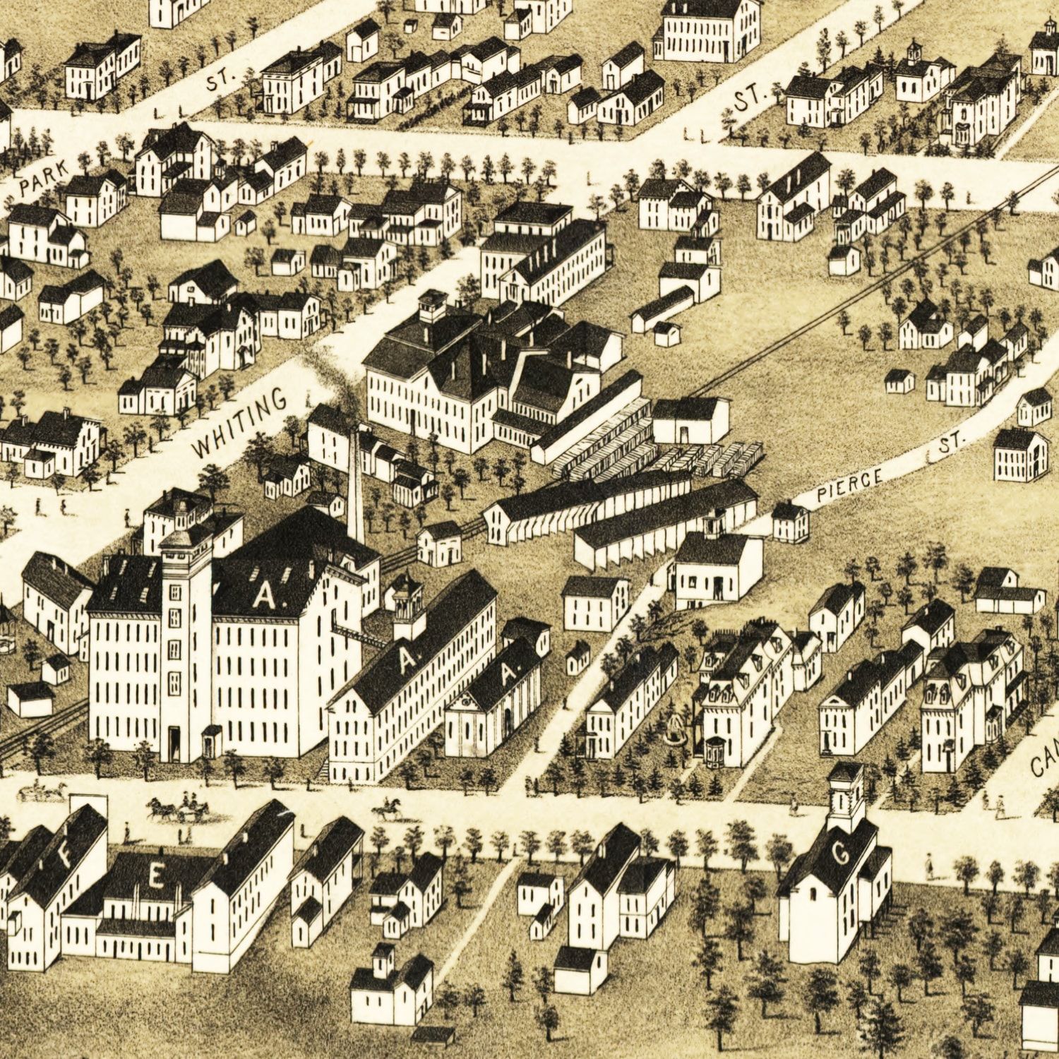 Vintage Map of Plainville, Connecticut 1878