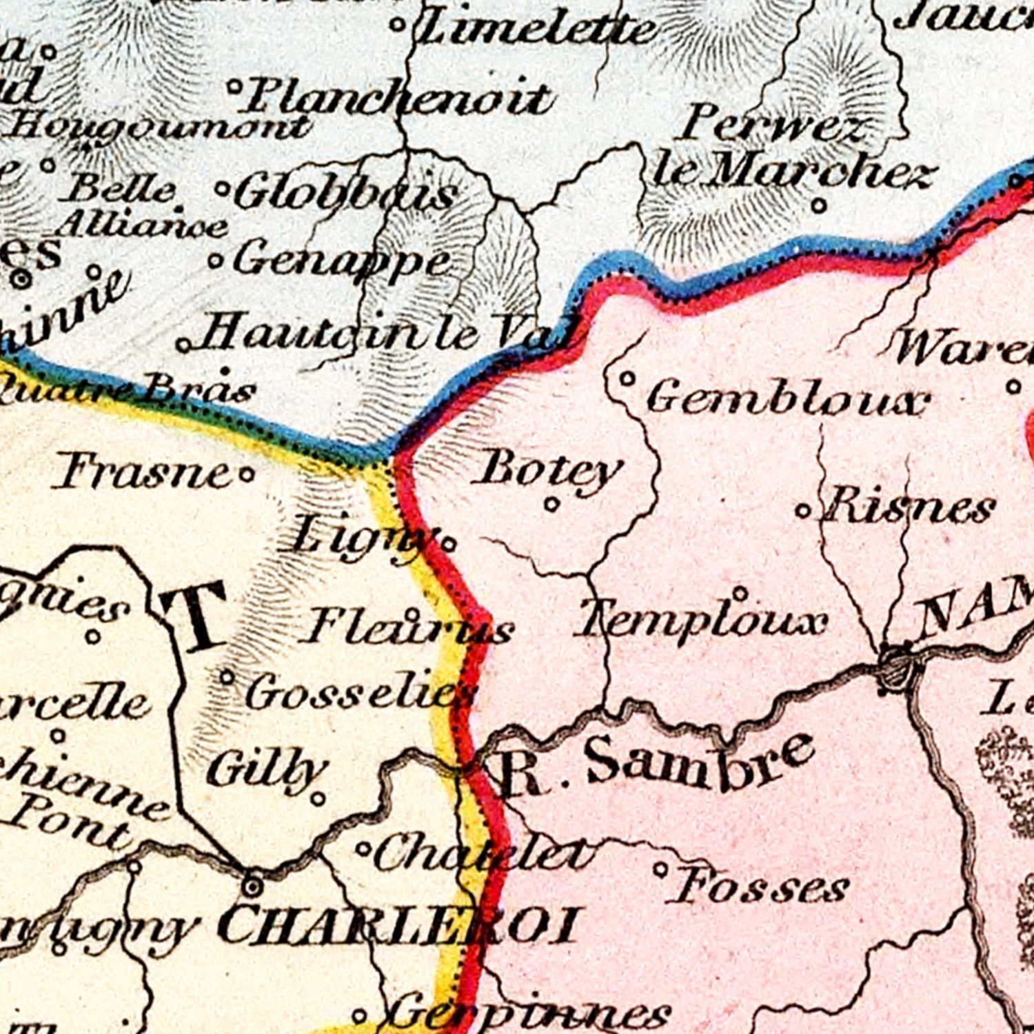 Vintage Map of Belgium 1832