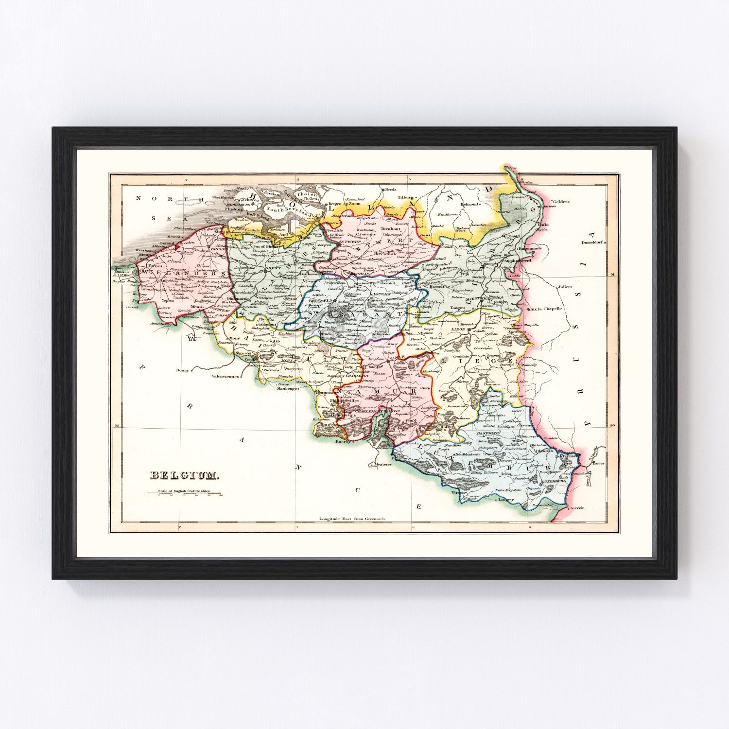 Vintage Map of Belgium 1832