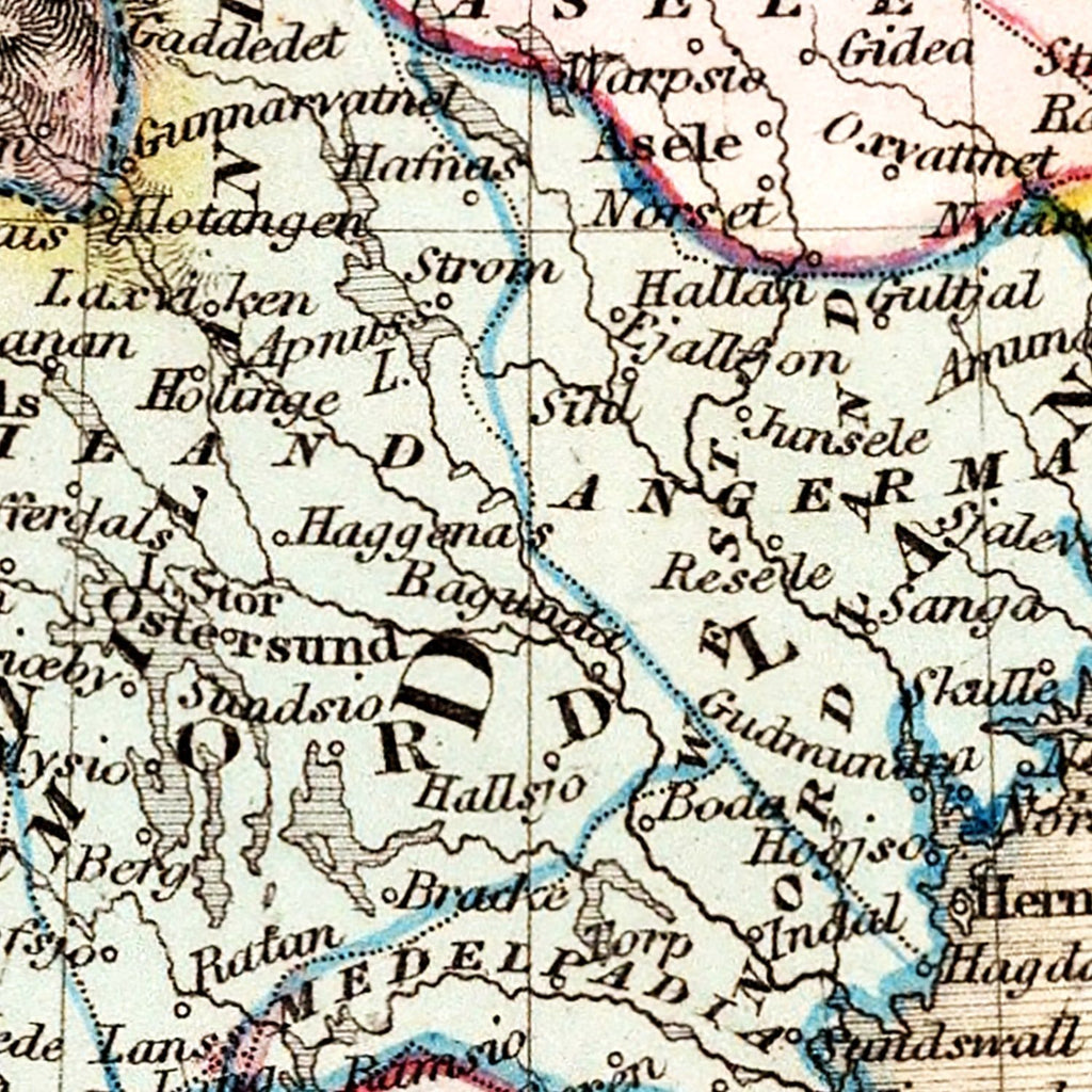 Vintage Map of Sweden & Norway 1832