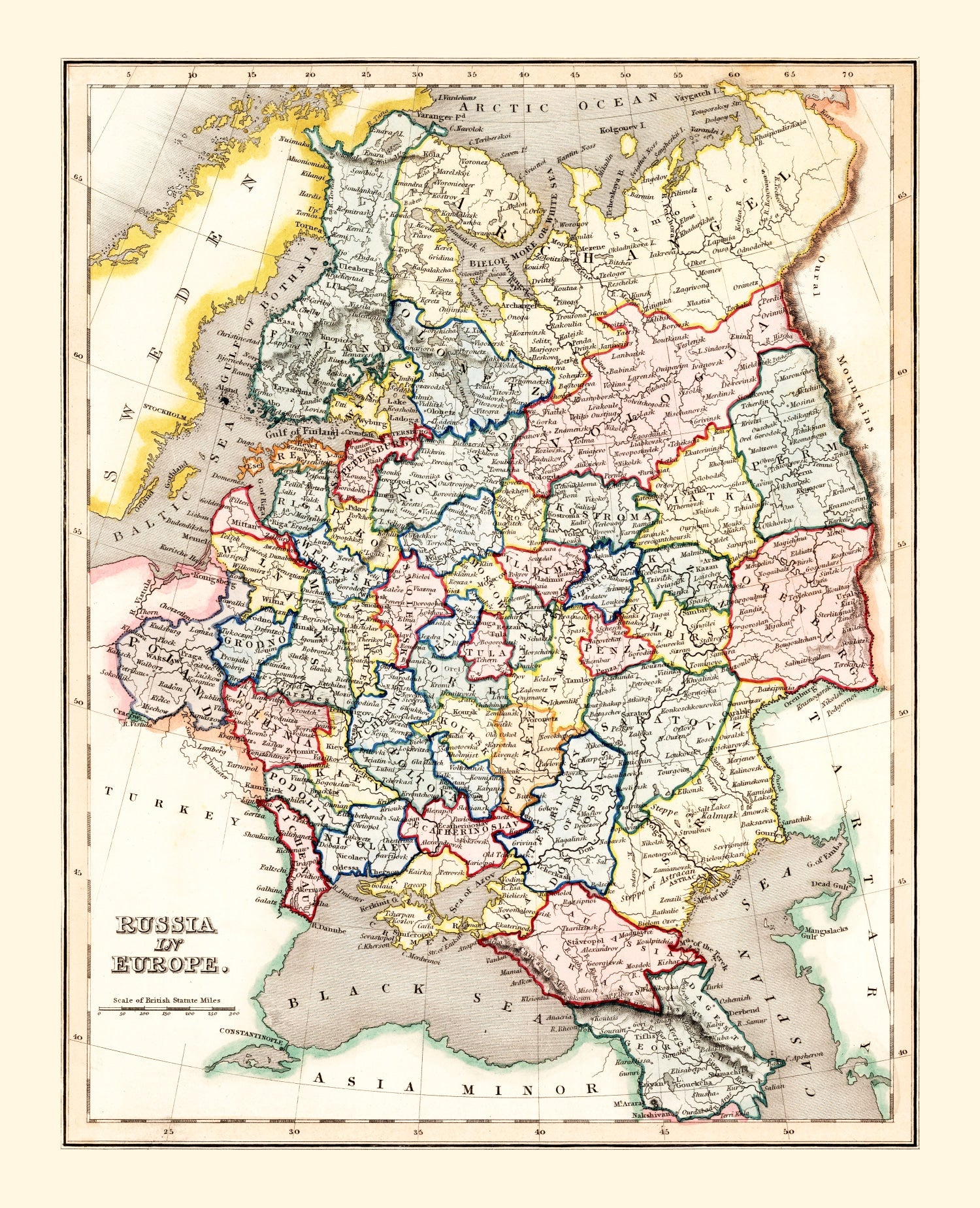 Vintage Map of Russia 1832