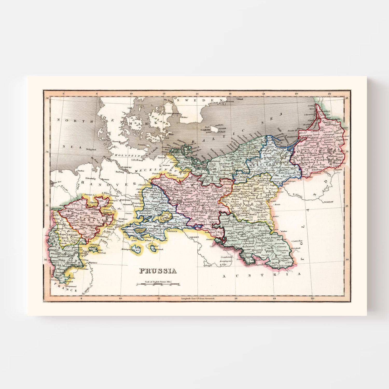 Vintage Map of Prussia 1832
