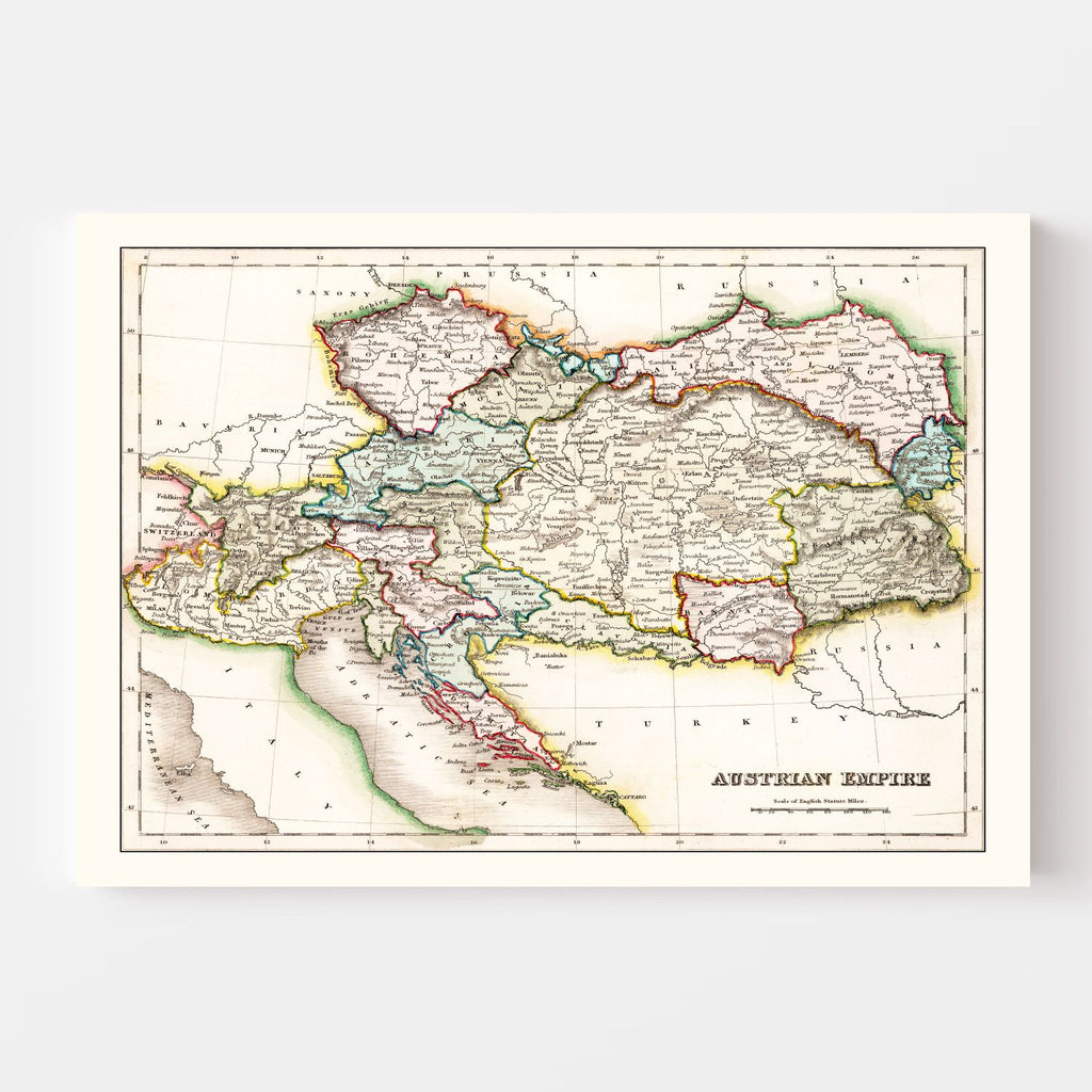 Vintage Map of Austrian Empire 1832