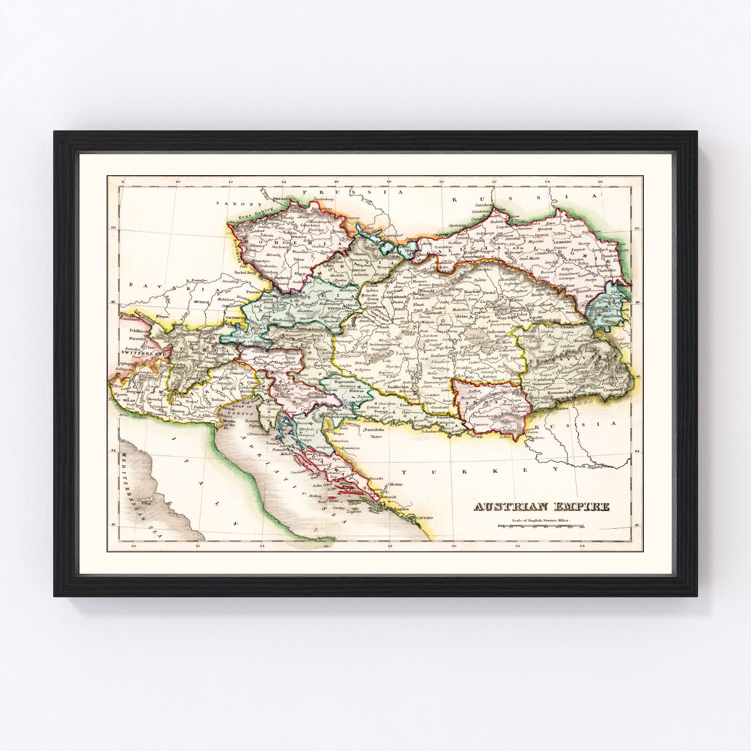 Vintage Map of Austrian Empire 1832
