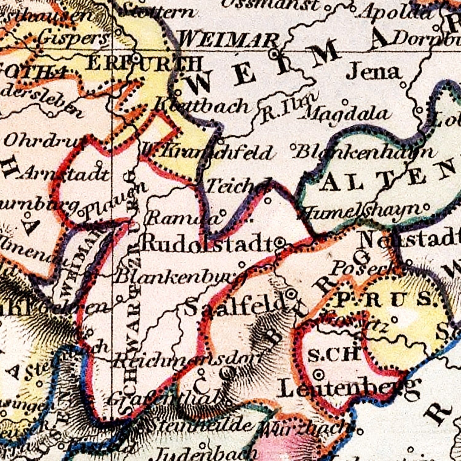 Vintage Map of Central Germany 1832