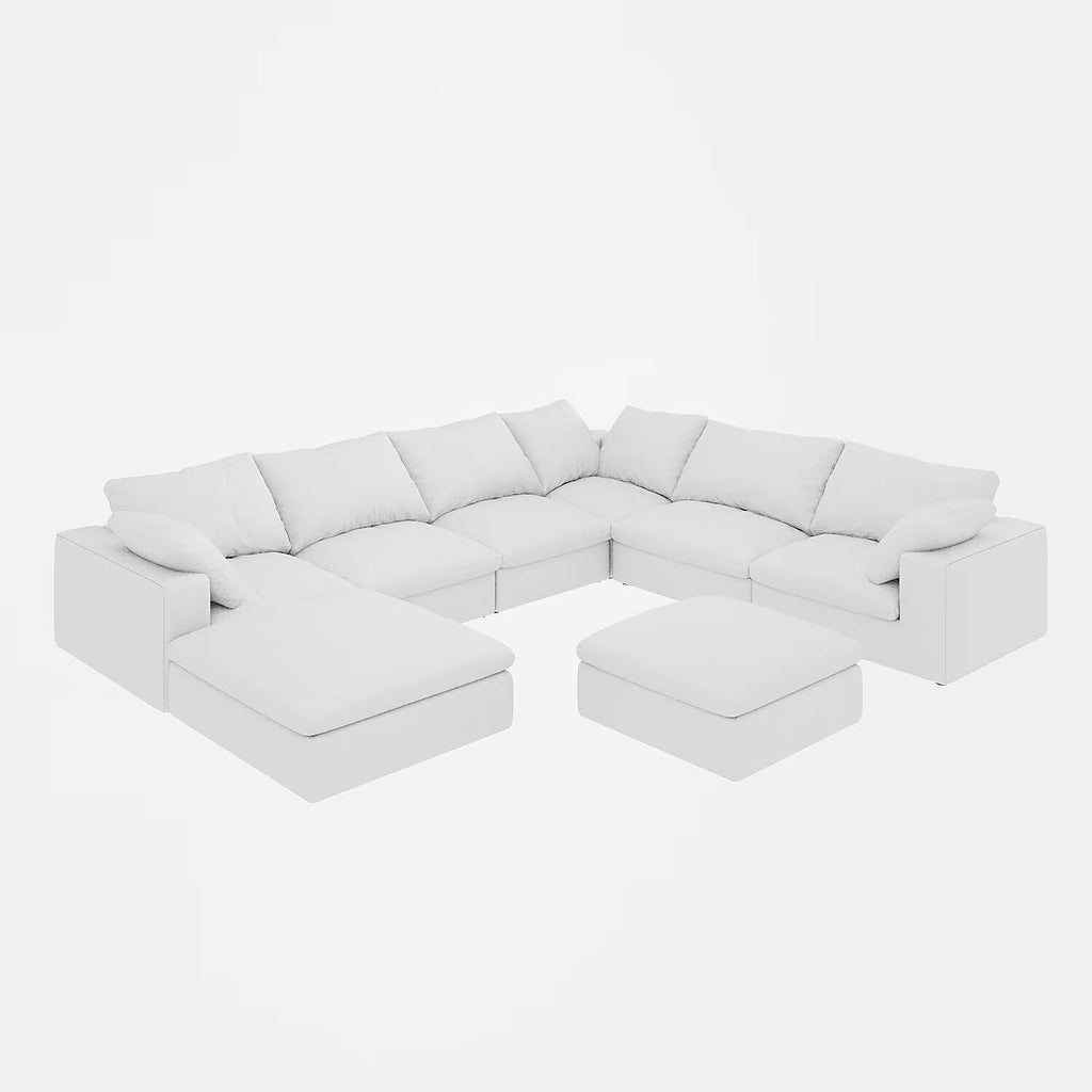 Large size modular cloud sofa 8 seater down sofa bed apartment living room sofa 8seater Assmble Need