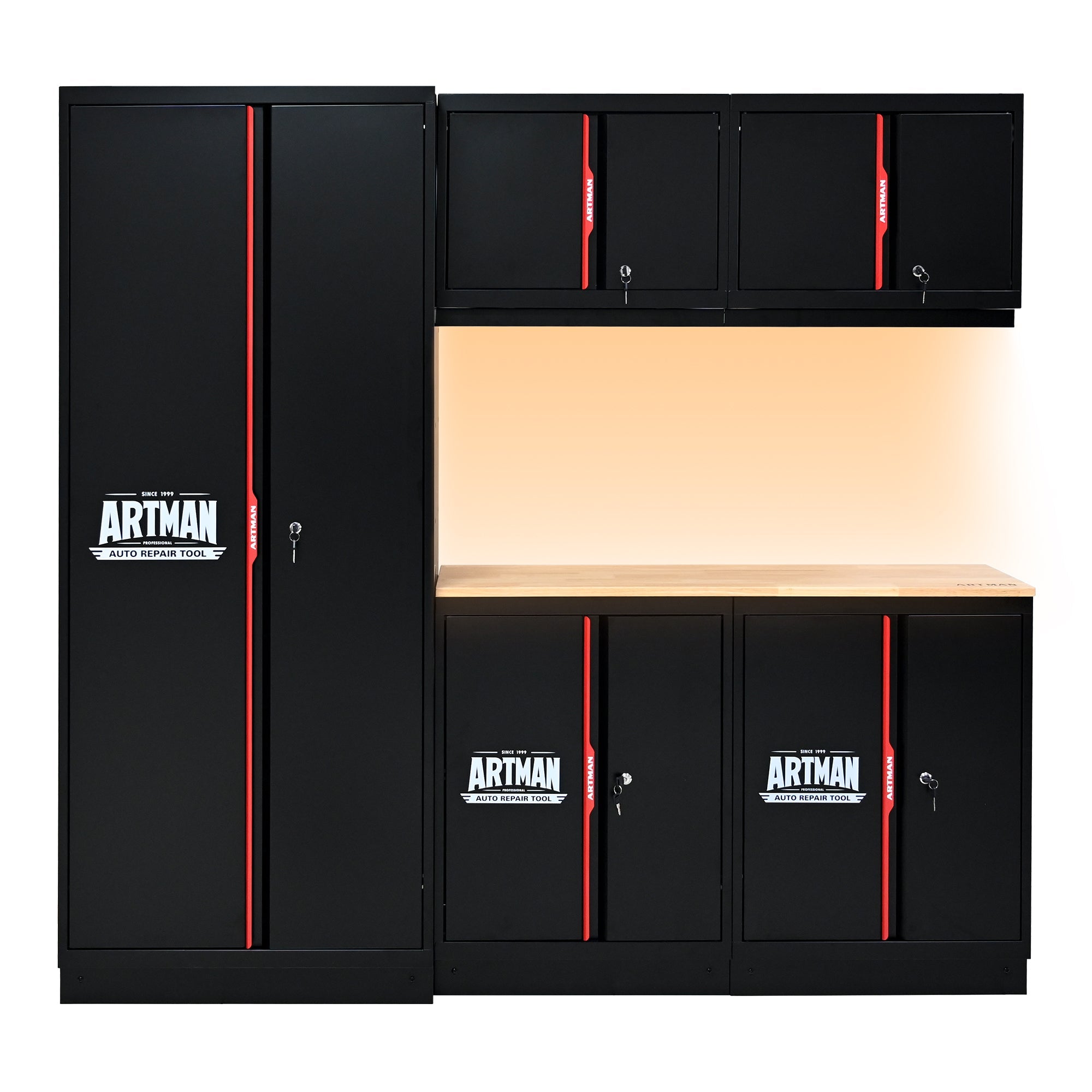 Steel Filing Cabinet With Compartments For Office Use, Storage, File Storage, Archives, And High and Low Cabinets with Black and Red finish